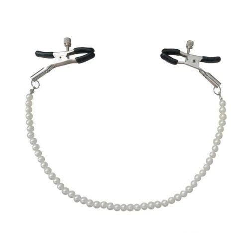 Pearl Nipple clamp and Body Chains Necklaces - Side View