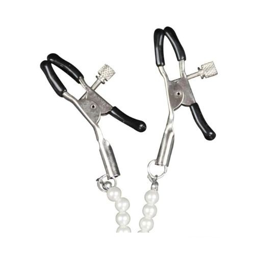 Pearl Nipple clamp and Body Chains Necklaces - Back View