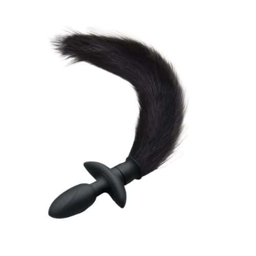 FST Butt Plug Vibrating Anal Foxtail Butt Plug Remote Control - Side View