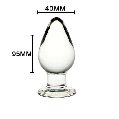 FST Large Crystal Anal Plug Glass Butt Plug - Detail View