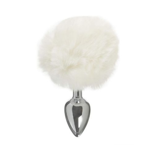 Tailz White Fluffy Bunny Tail Anal Butt Plug