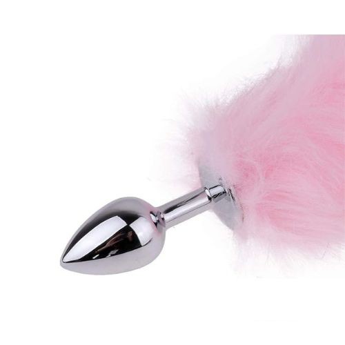 2 Pcs Animal Cosplay Fluffy Toys Metal Plug Butt Tail - Detail View