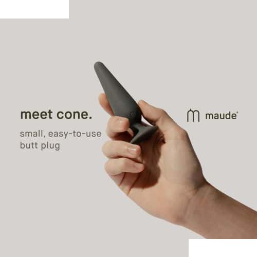 Maude Cone Charcoal Small Butt Plug - Silicone - Side View
