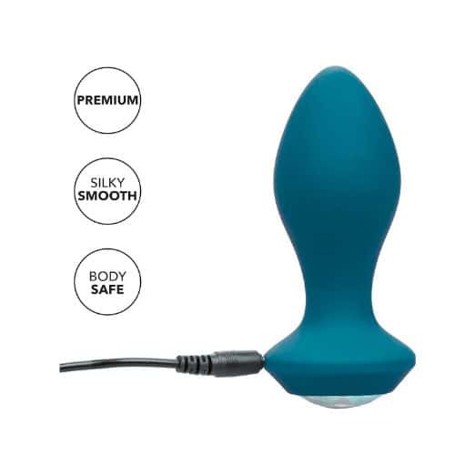 CalExotics SE-0385-16-3 Power Gem Vibrating Butt Plug - Blue - Detail View