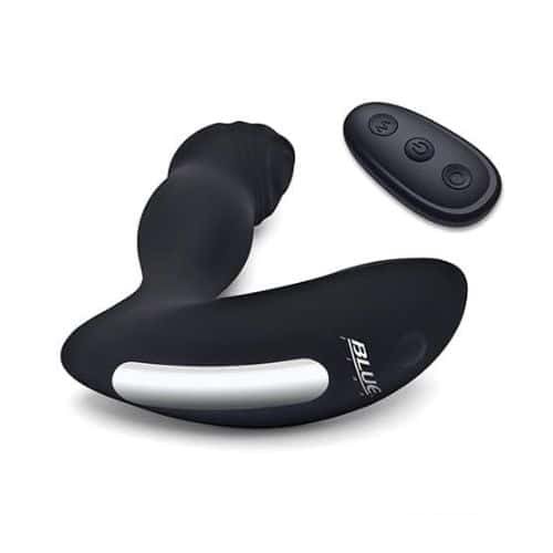 Blue Line Vibrating Prostate Massager Thumper Black - Side View