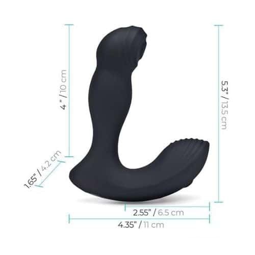 Blue Line Vibrating Prostate Massager Thumper Black - Detail View