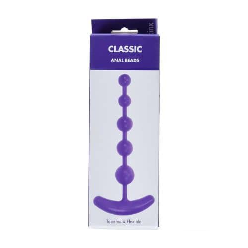 Kinx Classic Anal Beads, Purple, 6.25 Inch - Side View