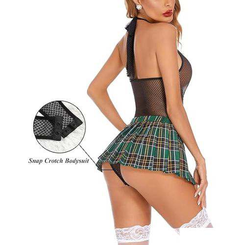 Women Schoolgirl Lingerie Sexy Roleplay Lingerie Set - Back View