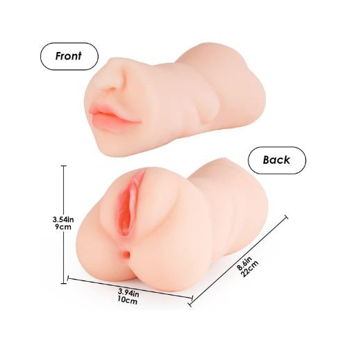 ZEMALIA 3 in 1 Male Masturbators Pocket Pussy Ass - Side View