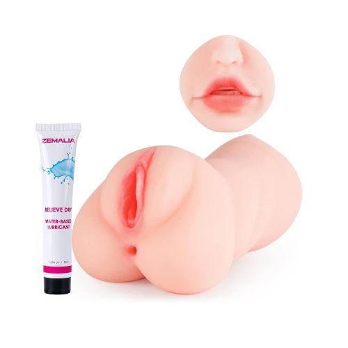 ZEMALIA 3 in 1 Male Masturbators Pocket Pussy Ass - Detail View