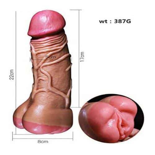2-in-1 Dildo and Vagina Pussy Masturbator - Detail View