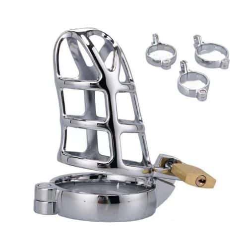 Chastity cage for Men Steel Chastity Devices Cock cage - Side View