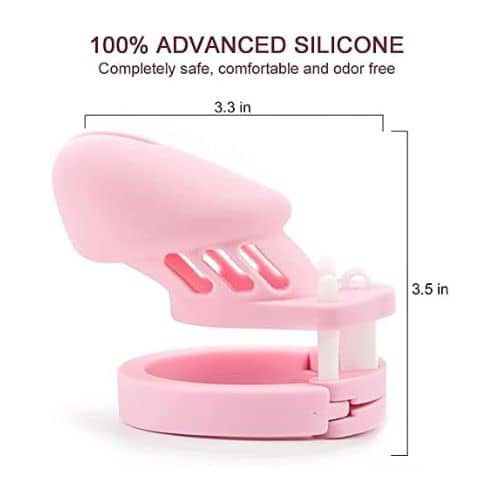 Silicone Chastity for Men Breathable Chastity Device - Side View