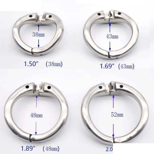 Open Close Movable Ring Stainless Steel Chastity Lock - Detail View
