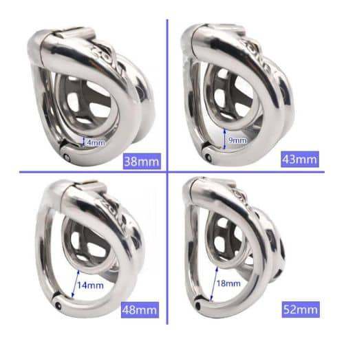 Open Close Movable Ring Stainless Steel Chastity Lock - Back View