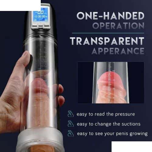Electric Penis Vacuum Pump with 4 Suction Intensities - Back View