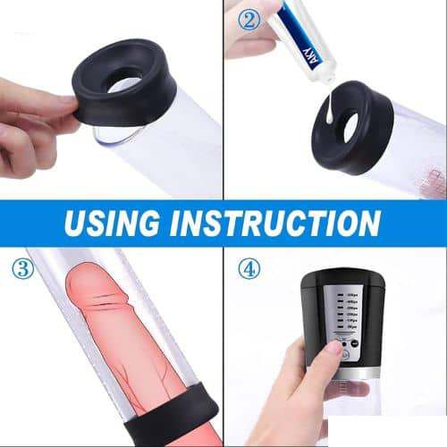 Penis Vacuum Pump with 6 Suction Intensities - Back View