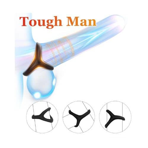 Silicone Penis Ring for Men Adorime 3 in 1 Ultra Soft  - Side View