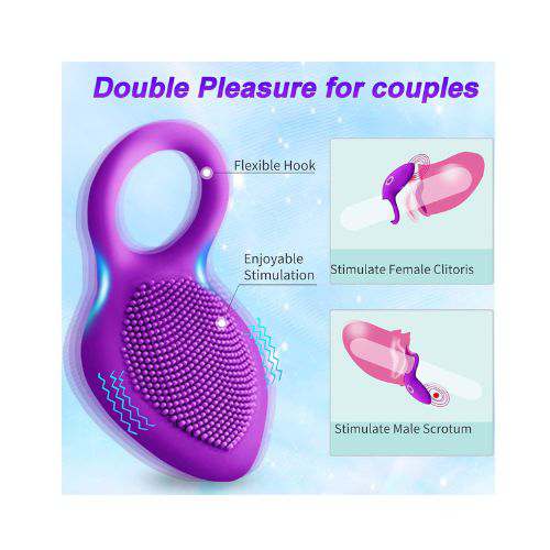 Vibrating Cock Ring Rechargeable Silicone Stretchy Penis Rings - Side View