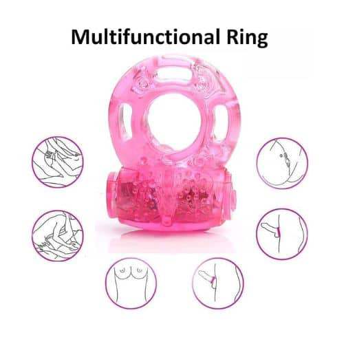 Vibrating Clitoral Stimulator Cock Ring - Side View