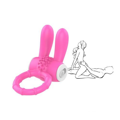 Silicone Vibrating Cock Ring with Rabbit Ears