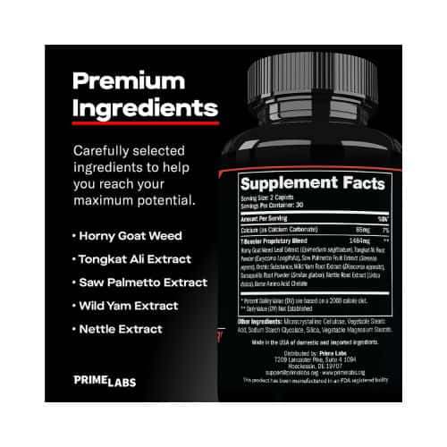Prime Labs Testosterone Booster For Men 60 Cap - Detail View