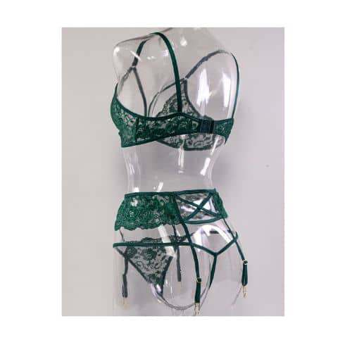 Women Lingerie with Stockings and Gloves or Eye-mask - Back View