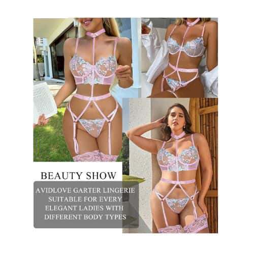 Sexy Lingerie for Women Embroidered Lace - Back View