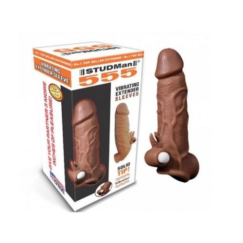 Studman 555 Silicon Penis Extender Vibrating Sleeve - Front View