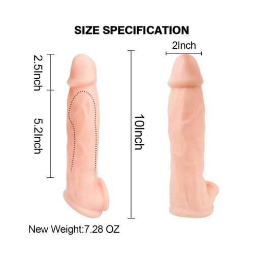 Lanwan Penis Enlargers Penis Sleeve 10 Inches - Side View