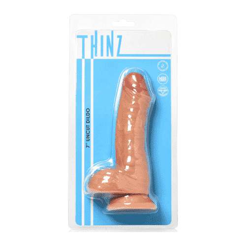 THINZ 7 Uncut Dildo with Balls for Women - Back View