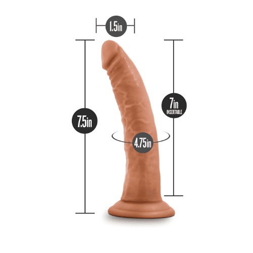 Blush Dr. Skin Glide 7.5 Inches Soft Realistic Dildo, Slim  - Detail View