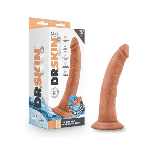 Blush Dr. Skin Glide 7.5 Inches Soft Realistic Dildo, Slim  - Back View