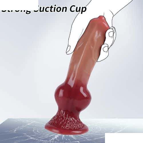 9 Inch Realistic Dog Dildos with Knot - Detail View