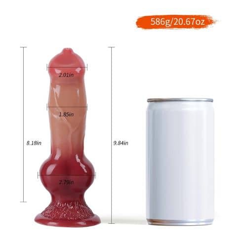 9 Inch Realistic Dog Dildos with Knot - Back View