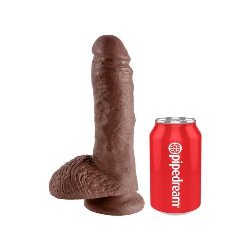 Pipedream King Cock Dildo Brown 8 Inch - Detail View