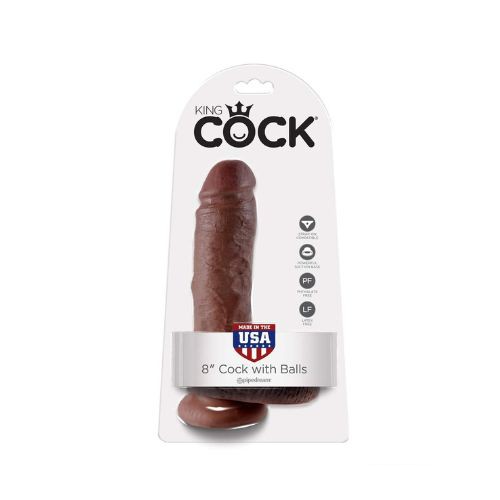 Pipedream King Cock Dildo Brown 8 Inch - Back View