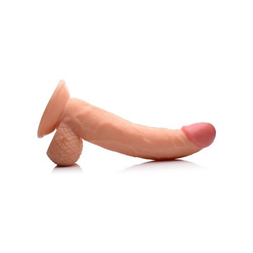 8.5 Inch Dildo with Balls - Light - Side View