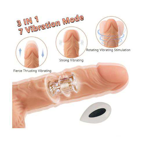 Thrusting Dildo Vibrator Dildos with 28 Modes - Side View