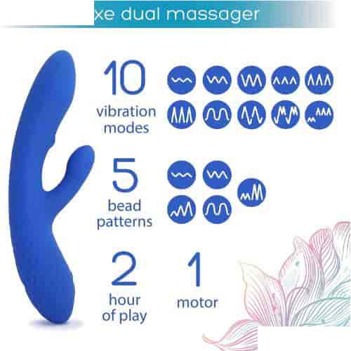 plusOne Luxe Dual Rabbit Vibrator for Women - Side View