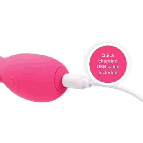 plusOne Dual Rabbit Vibrator for Women - Pink - Back View