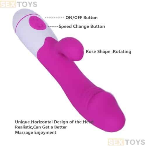 Vibrator Massager For Women  30 Speeds Silicone - Side View