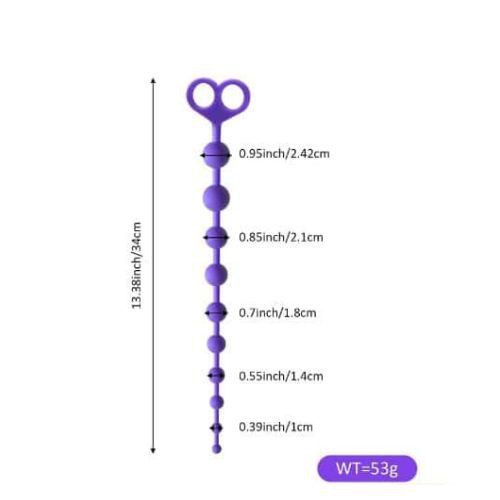 Purple Anal Beads 13.5 Inch  - Side View