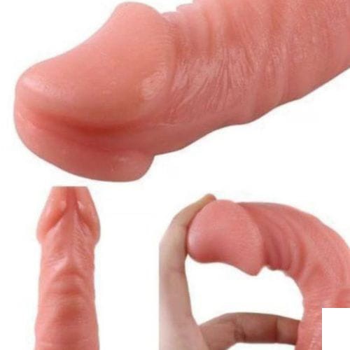 Beginner Dildo Plastic & Rubber Vibrator - Side View