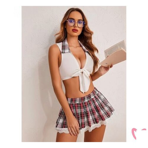 Schoolgirl Lingerie For Women Cosplay Exotic Costume  - Back View