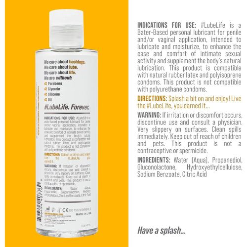 Lube Life Water Based Sex Personal Lubricant - Detail View
