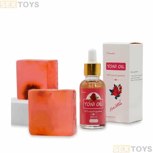 Yoni Soap Bars Vaginal Wash & Natural Yoni Oil Set - Front View