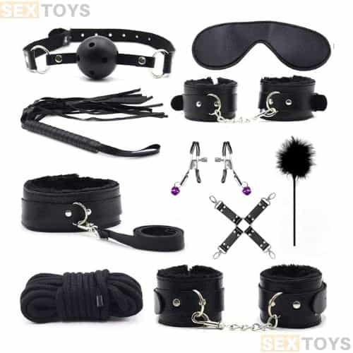 Welkin Sex Bondage BDSM Kit 10PCS Leather