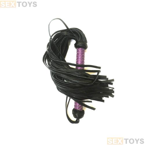 Whip Master 24" Flogger Whip Leather 40 Fringes - Side View