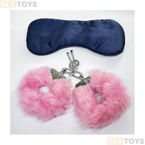 Pink Carbon Steel Toy Handcuff with 2 Keys